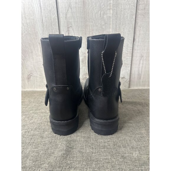 Milwaukee Leather Mens Black Biker Boots 8.5 EEEE Wide Genuine Leather - Picture 3 of 10